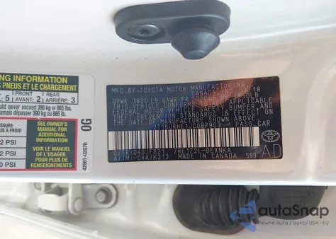 2018 Toyota Corolla Le из США, поврежденный, VIN 2T1BURHE1JC087903